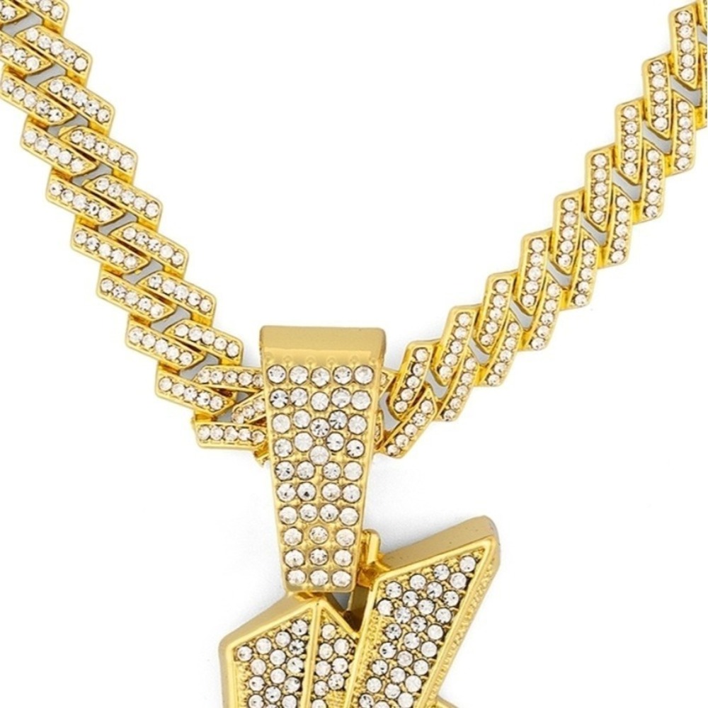 NEW Invicta Elements Mile High Iced Out‎ Pendant & Chain 21.65" Gold #965 - Picture 2 of 7